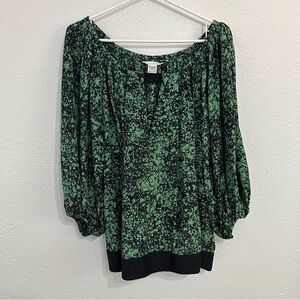 diane von furstenberg silk green blouse size M